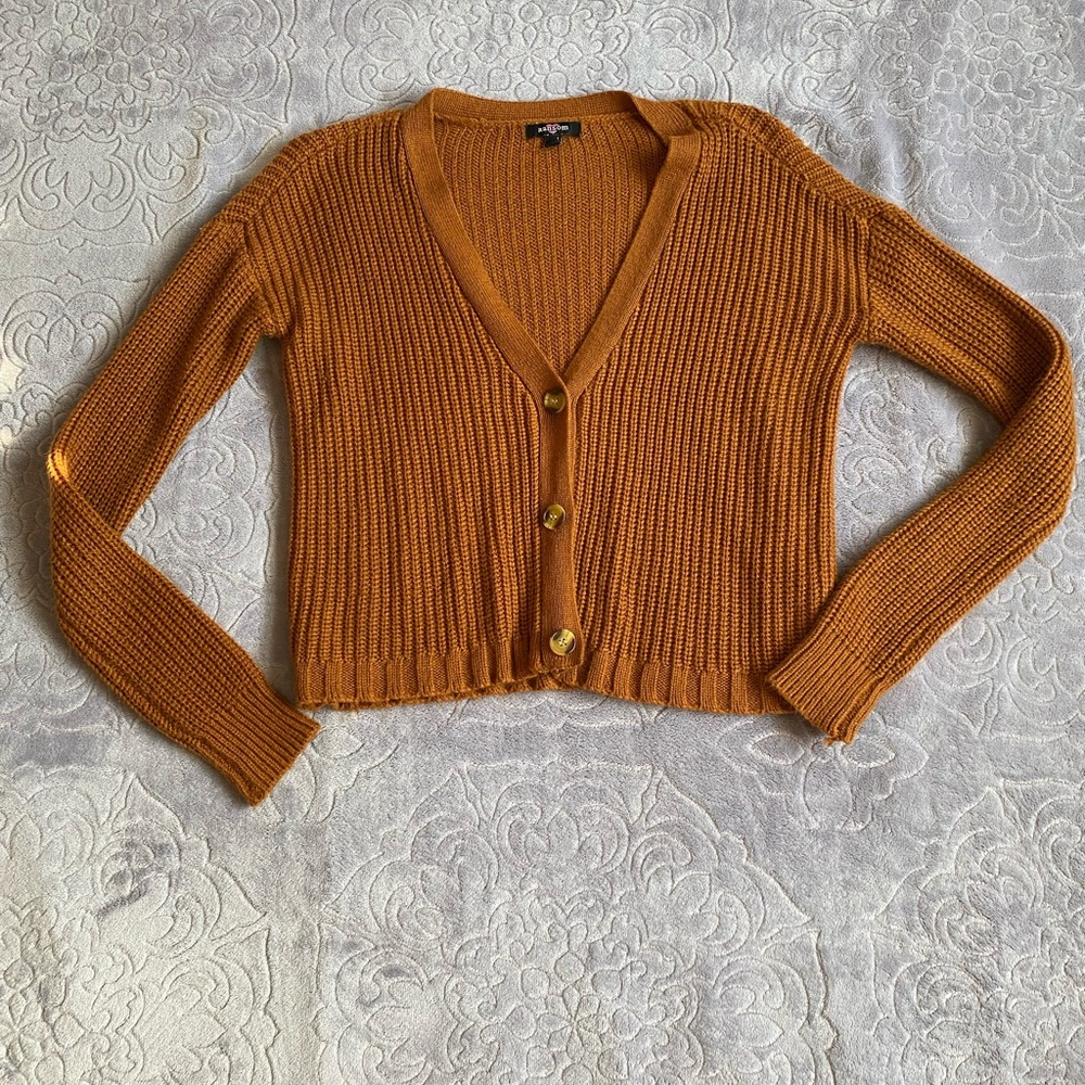 Women's Button-Up Sweater - Orange